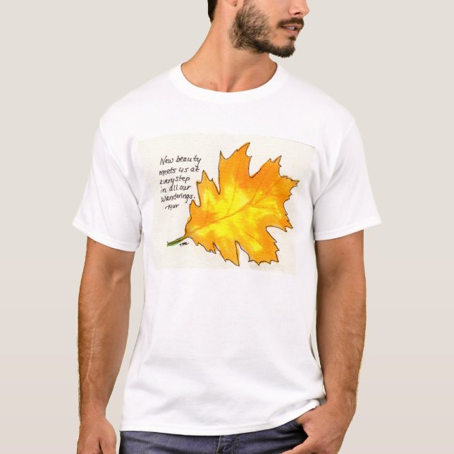 Zitat-Natur-Blatt-T - Shirt Johns Muir (Vorderseite)