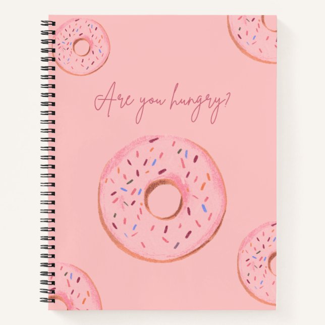 Zitat-Notebook Donut - "Haben Sie Hunger?" 🍩 💞 Notizbuch (Vorderseite)