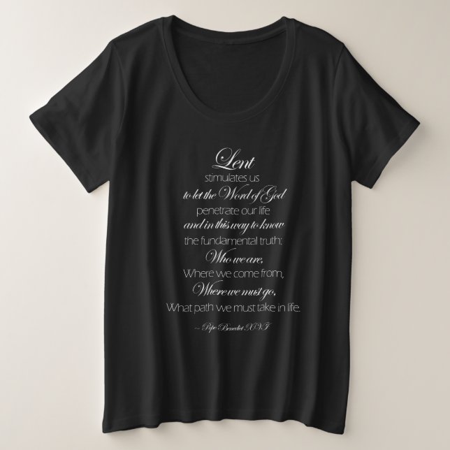 Zitat Papst Benedikt XVI. Bedeutung des verliehene Große Größe T-Shirt (Design vorne)