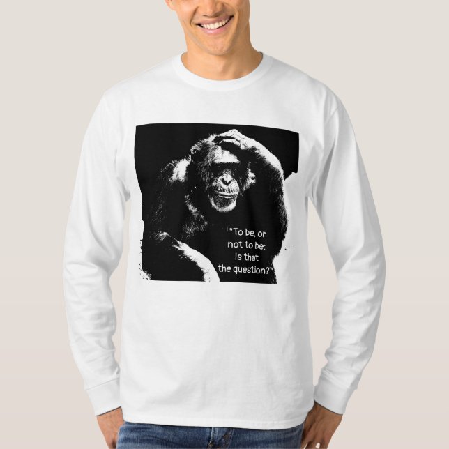 Zitat Pop Art denken Affen Männer lange Schlange T-Shirt (Vorderseite)