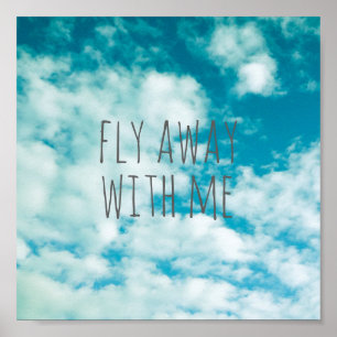 Zitat Poster Blau Himmel Natur Foto mit Text