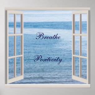 Zitat-Poster "Breathe Positivity" Poster