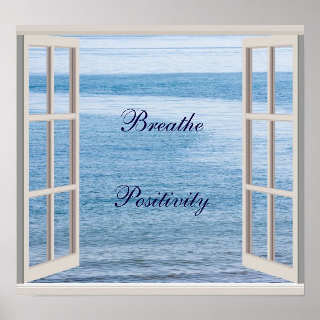 Zitat-Poster "Breathe Positivity" Poster (Vorne)