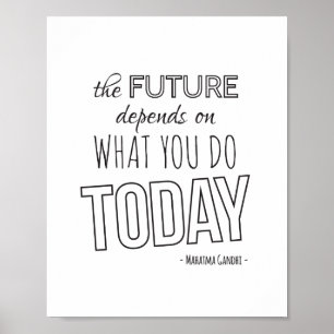 Zitat-Poster der Zukunft Weißer Trend Poster
