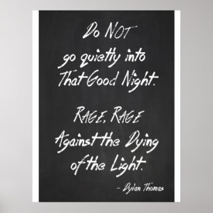 Zitat-Poster - Dylan Thomas - Rage Poster