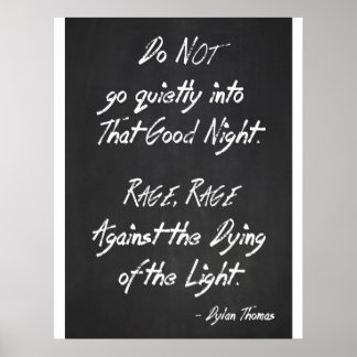 Zitat-Poster - Dylan Thomas - Rage Poster