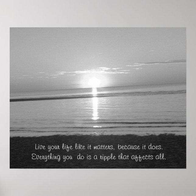 Zitat-Poster mit Sonnenuntergang Poster (Vorne)