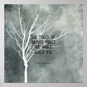 Zitat Poster Natur Kunst grau und weiß