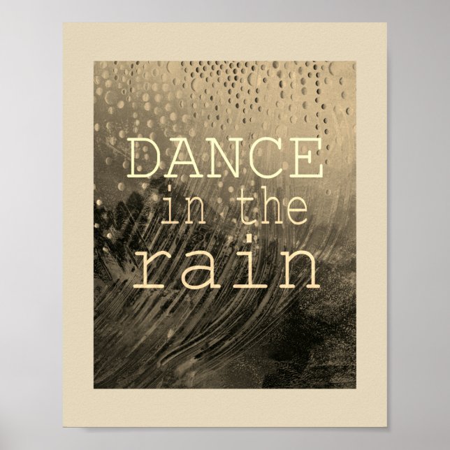 Zitat Poster Typografie Tanz im Regen (Vorne)