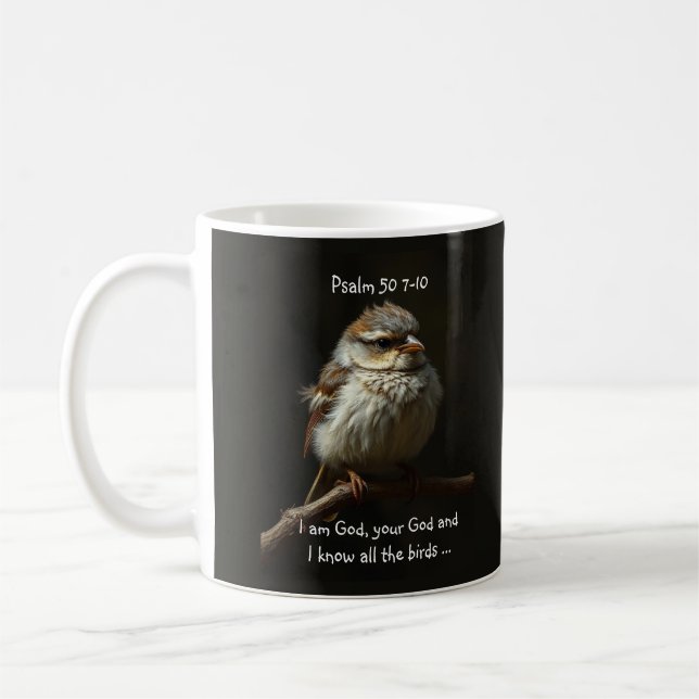 Zitat Psalm Bird zur Inspirationsbibel Kaffeetasse (Links)