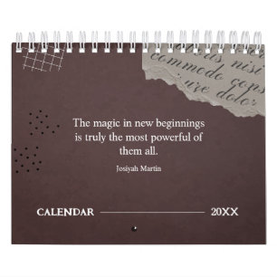 Zitat-Schabrackenstil 2025 vintage Kalender