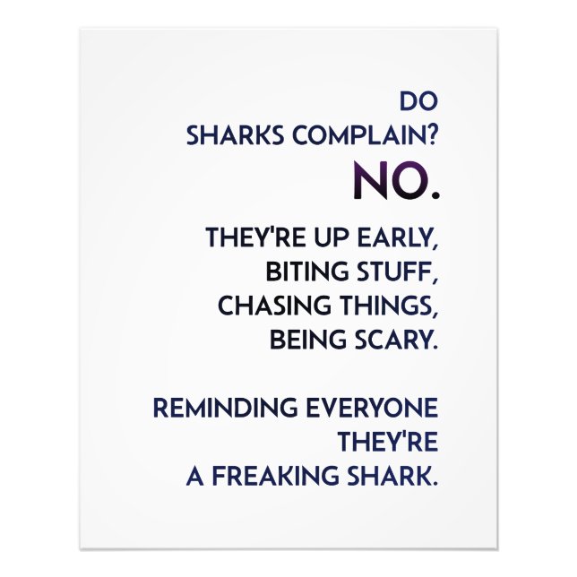 Zitat "Shark Mindset" Fotodruck (Vorne)