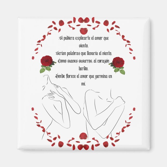 Zitat "Si Pudiera Explicarte" Magnet (Vorne)