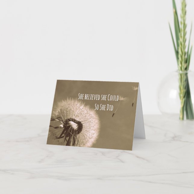 Zitat: Sie glaubte, dass sie könnte, also sie tat Karte (Vorderseite)