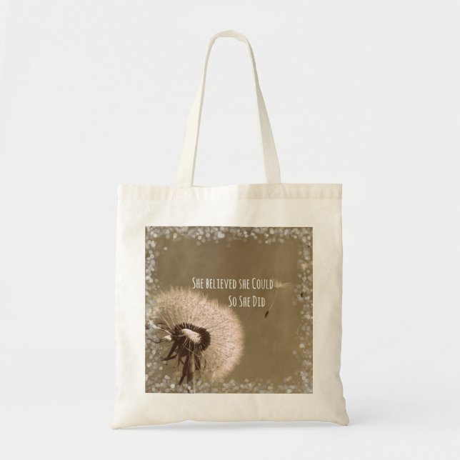 Zitat: Sie glaubte, sie könne es, also tat sie es Tragetasche (Vorne)