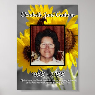 Zitat Sonnenblumen Hintergrund Foto Memorial Poster