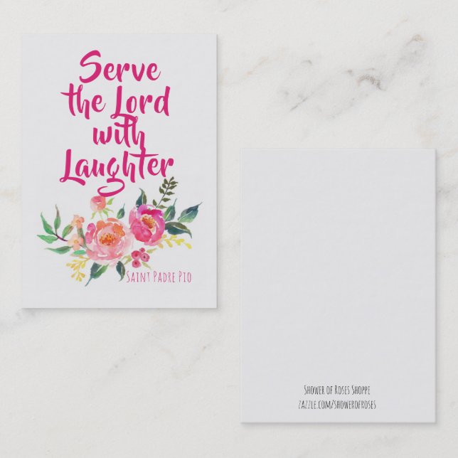 Zitat St. Padre Pio mit Blumen-heiliger Karte (Vorne/Hinten)