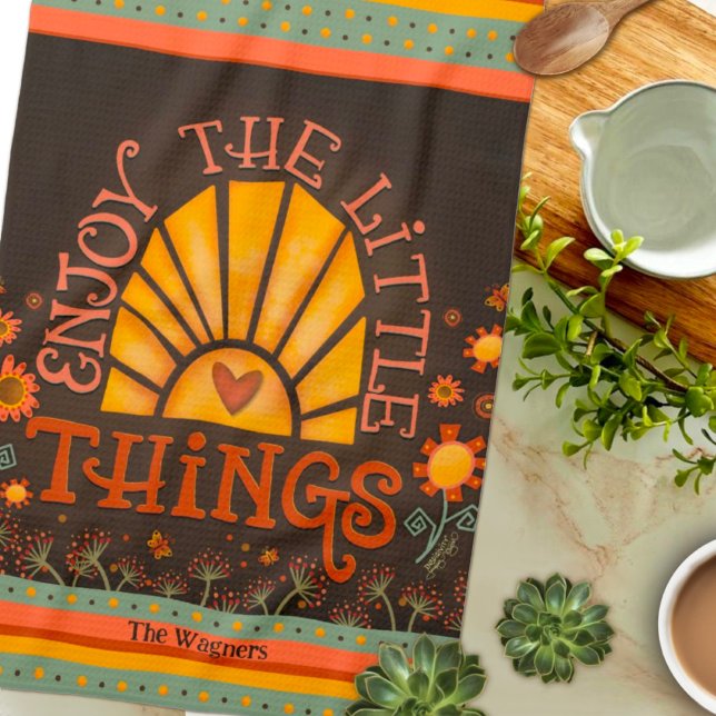 Zitat Sun Heart Fun Chic Personalisierter Name Geschirrtuch (Von Creator hochgeladen)