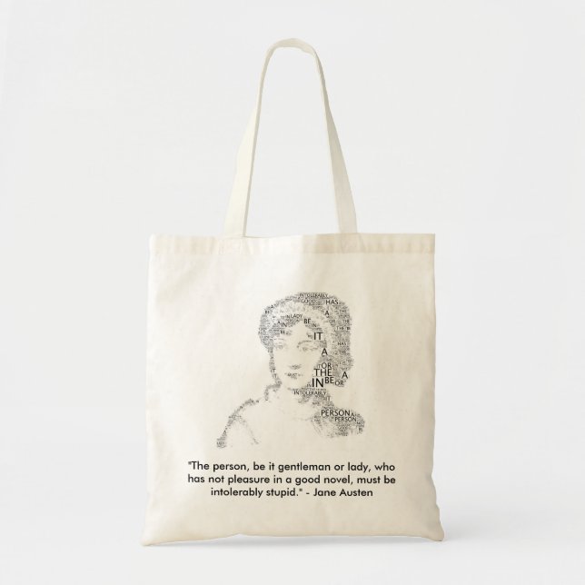 Zitat-Taschen-Tasche Janes Austen Tragetasche (Vorne)