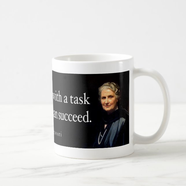 Zitat-Tasse Maria Montessori Kaffeetasse (Rechts)