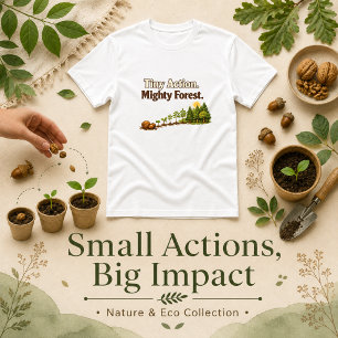 Zitat Tiny Action Mighty Forest T-Shirt