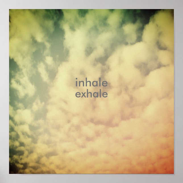 Zitat Typografie Poster Text auf Wolken (Vorne)