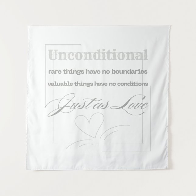 Zitat über bedingungslose Liebe Wandteppich (Vorderseite)
