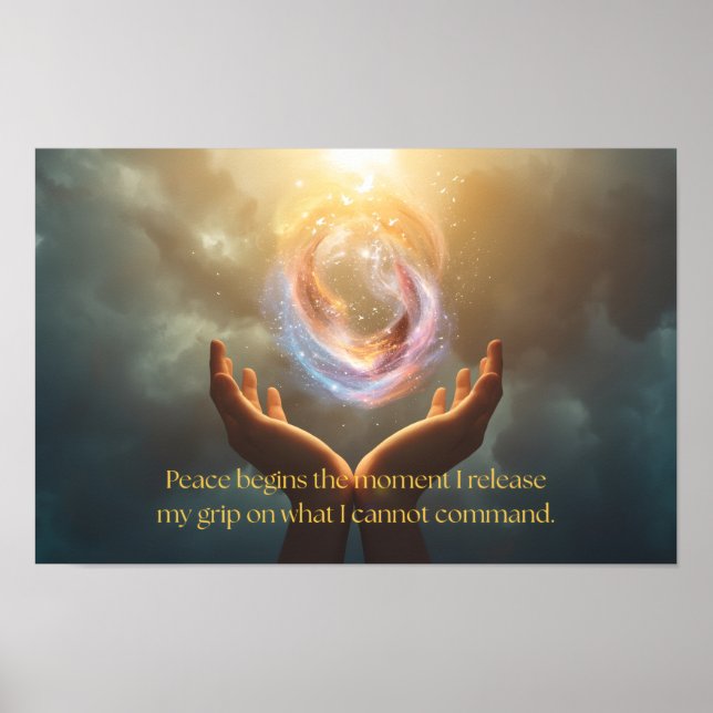 Zitat über das Finden von Frieden Poster (Vorne)