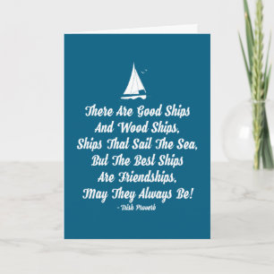Zitat über Freundschaft gute Schiffe Möwen Irische Karte