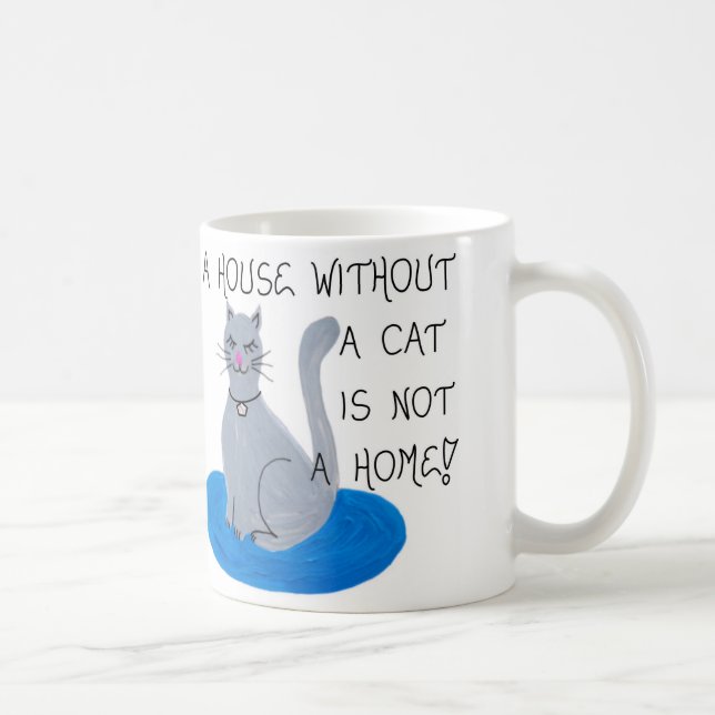 Zitat über Katzen - Tasse (Rechts)