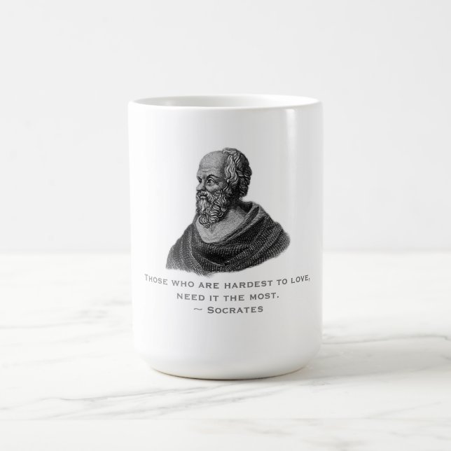 Zitat über Liebe Philosoph Sokrates Kaffeetasse (Mittel)