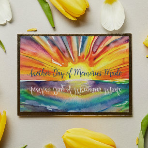 Zitat und Aquarellstrahler über dem Wasser Fotodruck