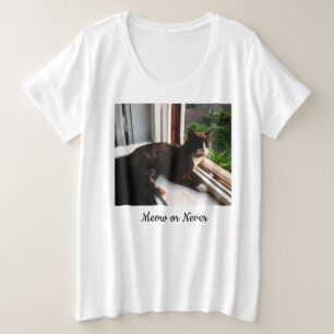 Zitat und Katzen Lustiges Foto Herz Pfote Vorne & Große Größe T-Shirt