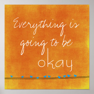 Zitat und Vögel auf Drahtplakaten Poster