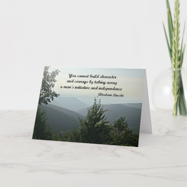 Zitat von Abraham LIncoln: Man kann nicht bauen Karte (Vorderseite)