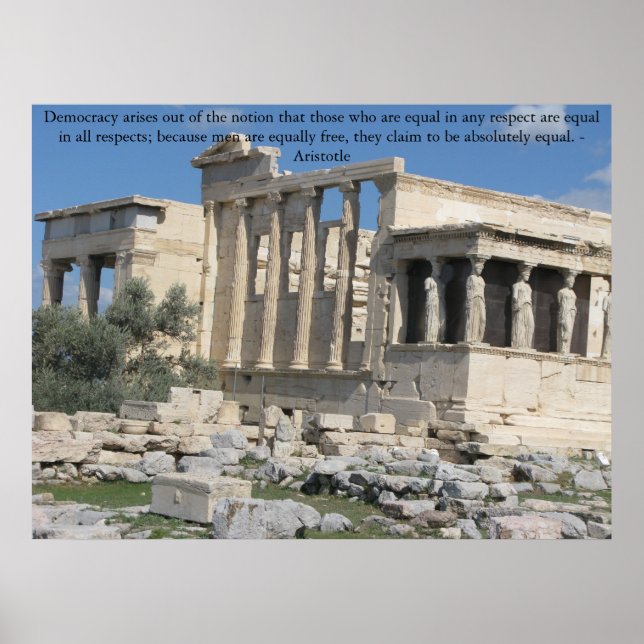 Zitat von Aristoteles mit dem Foto der Akropolis Poster (Vorne)