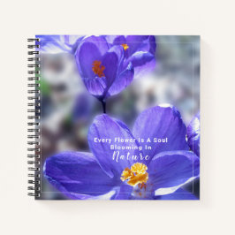 Zitat von Crocus Purple Blumen Notizbuch
