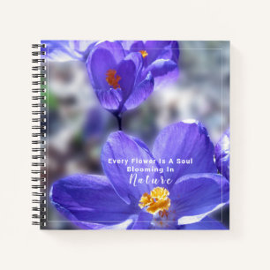 Zitat von Crocus Purple Blumen Notizbuch