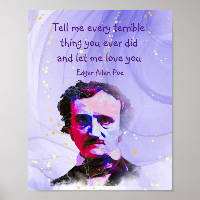 Zitat von Edgar Allan Poe Author Writer Poet Liebe Poster (Vorne)