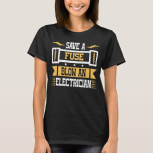 Zitat von Elektriker wir schalten Sie noch an Line T-Shirt
