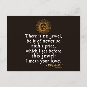 Zitat von Elizabeth I "Goldene Rede" Postkarte