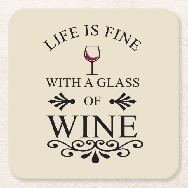 Zitat von "Funny Wine Drinker" Rechteckiger Pappuntersetzer (Vorderseite)