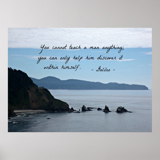 Zitat von Galileo: Man kann einem Menschen nichts  Poster (Vorne)