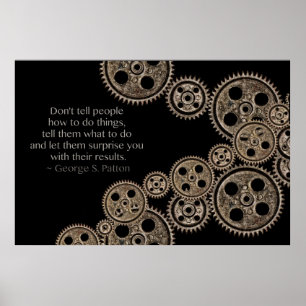 Zitat von George S. Patton zur Führung Poster