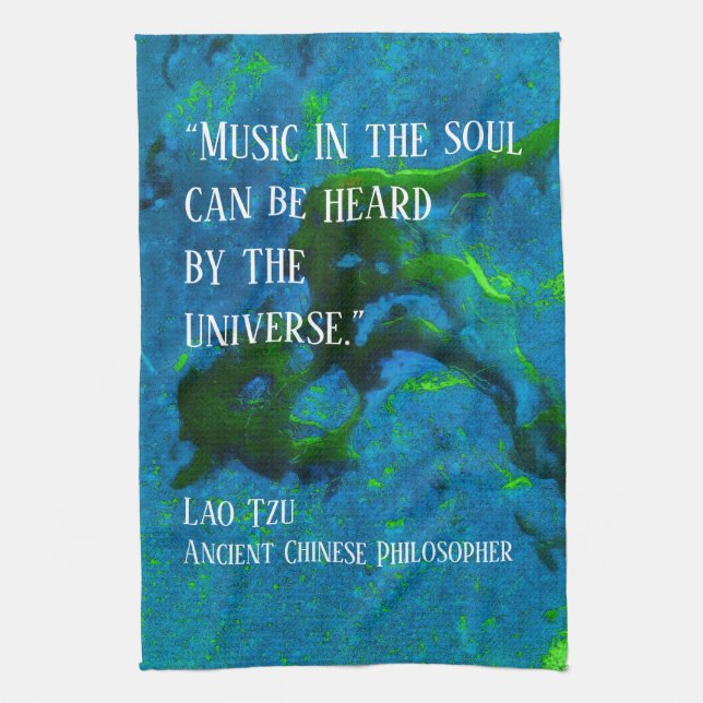 Zitat von Lao Tzu Geschirrtuch (Vertikal)