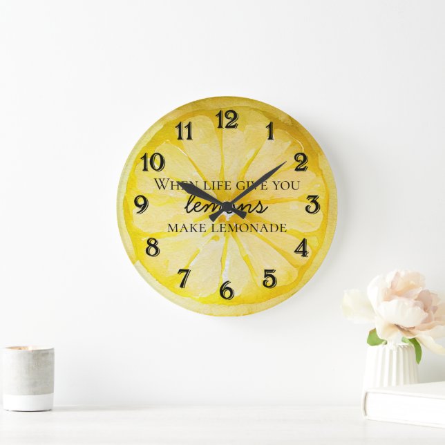 Zitat von Lemon Runde Wanduhr (Zuhause)