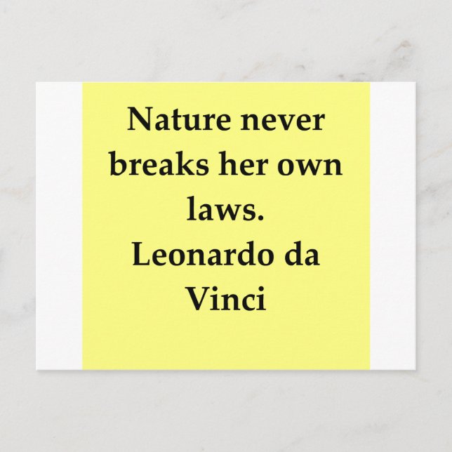 Zitat von Leonardo da Vinci Postkarte (Vorderseite)