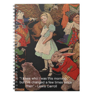 Zitat von Lewis Carroll Illustration & Mind Change Notizblock