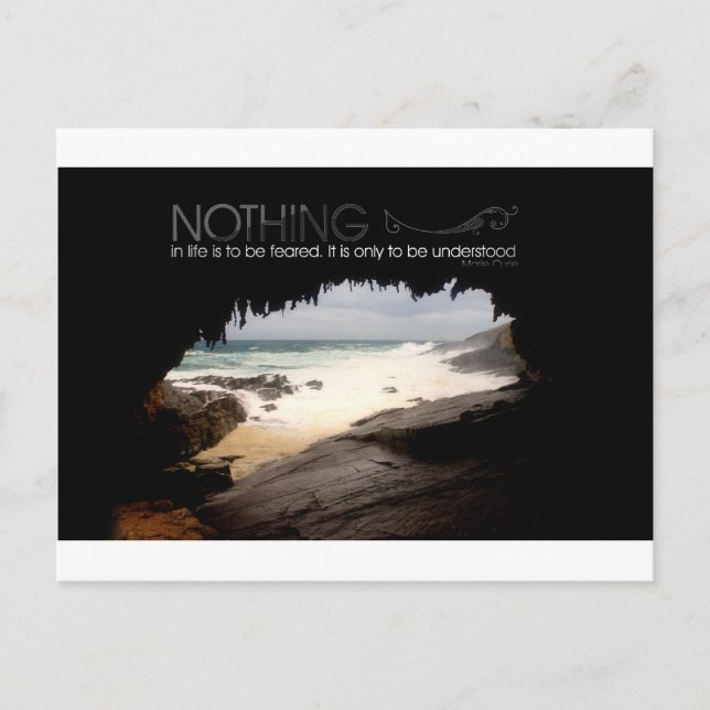 Zitat von Marie Curie Postkarte (Vorderseite)