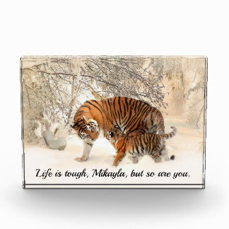 Zitat von Mutter Tiger und Cube Inspirierend Fotoblock